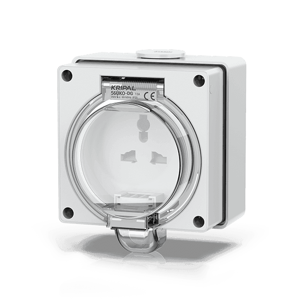 Weather proof Multi Socket Outlet  15A 250V IP55 56UKO-DG KRIPAL