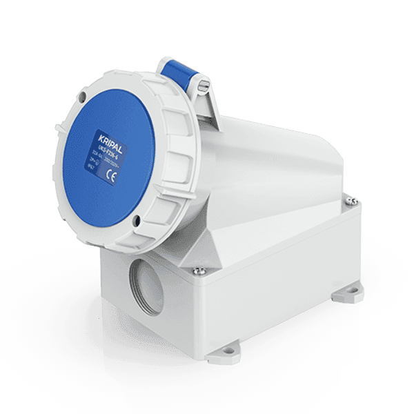 Surface Mounted Industrial Socket Outlet  16A 3P 230V IP67 6H UKS-F136-6 Kripal