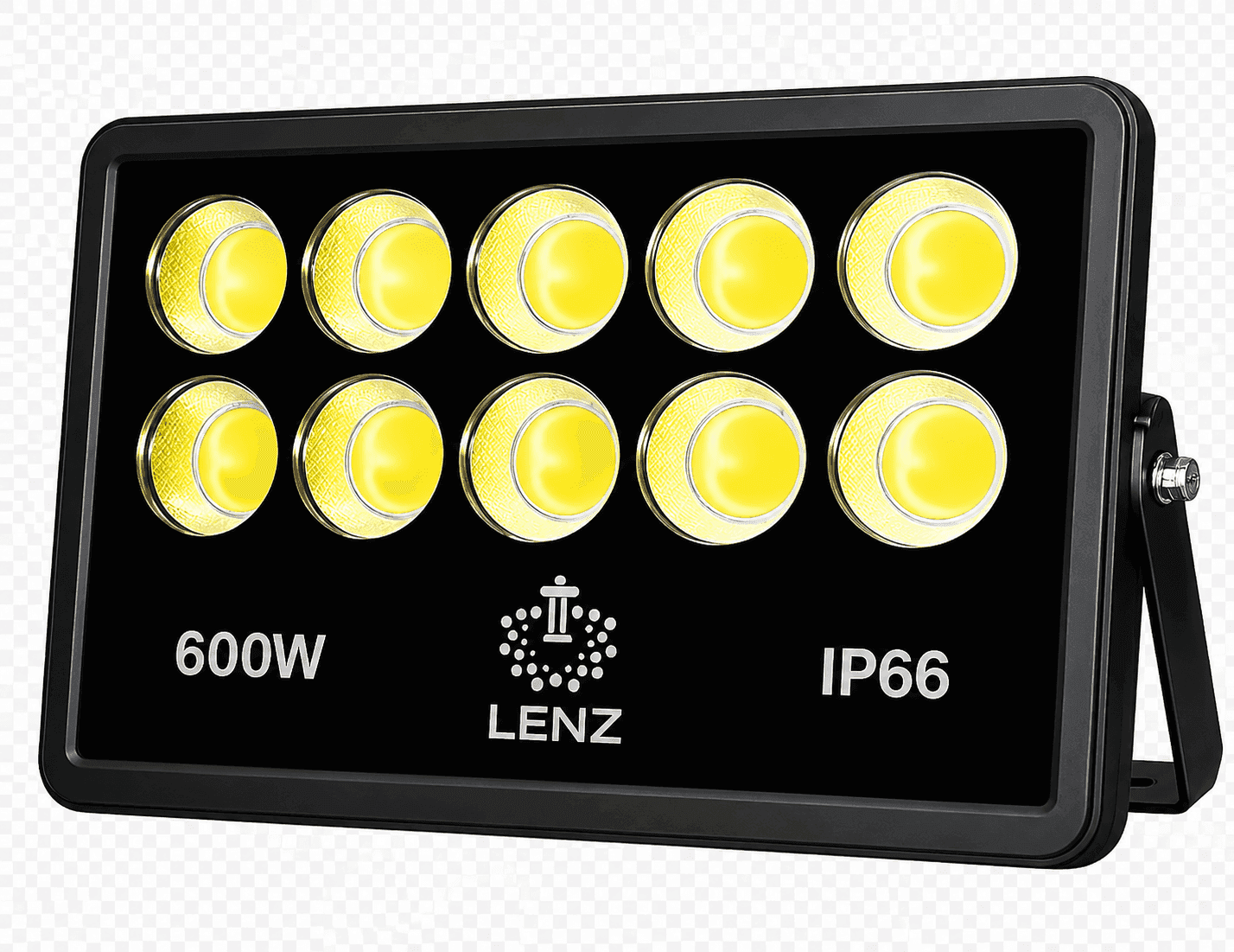 LED Flood Light 220V Daylight 600W 50W IP67 (Slim)Black LENZ