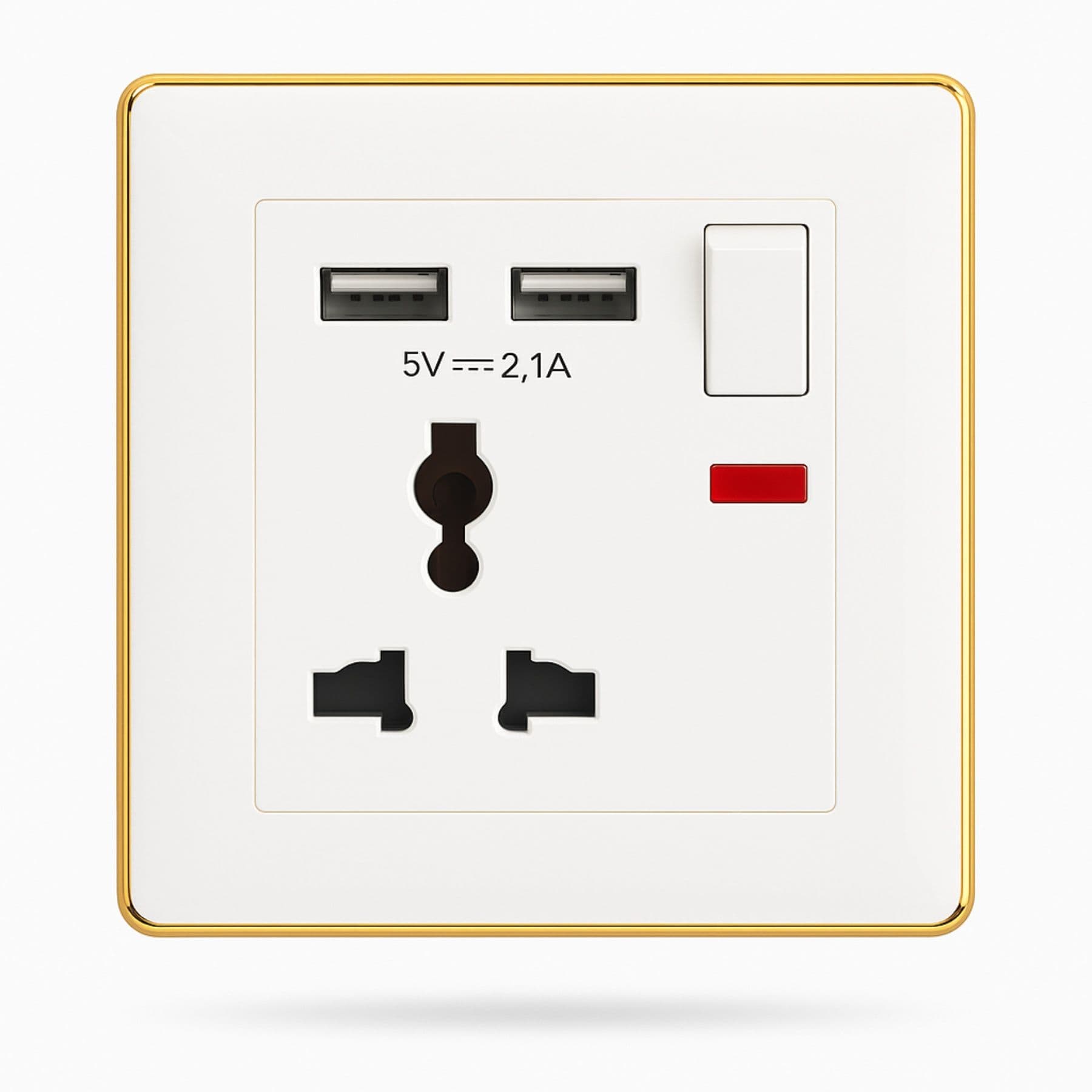 Socket Switch Single USB - 13A (White)