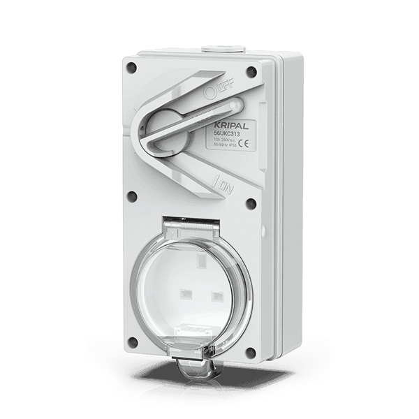 Isolating Switch Socket Outlet  13A 250V IP55 56UKC-313 Kripal