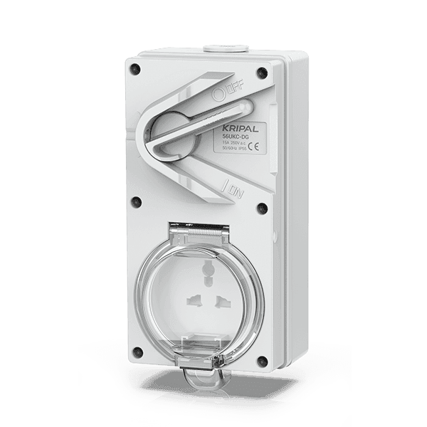 Isolating Switch Socket Outlet  15A 250V IP55 56UKC-DG Kripal