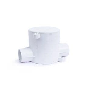 Deep junction box 2way angle 65mm PVC white 25mm Polycrome #Srilanka