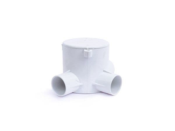 Deep junction box 3way 65mm PVC white 25mm Polycrome #Srilanka