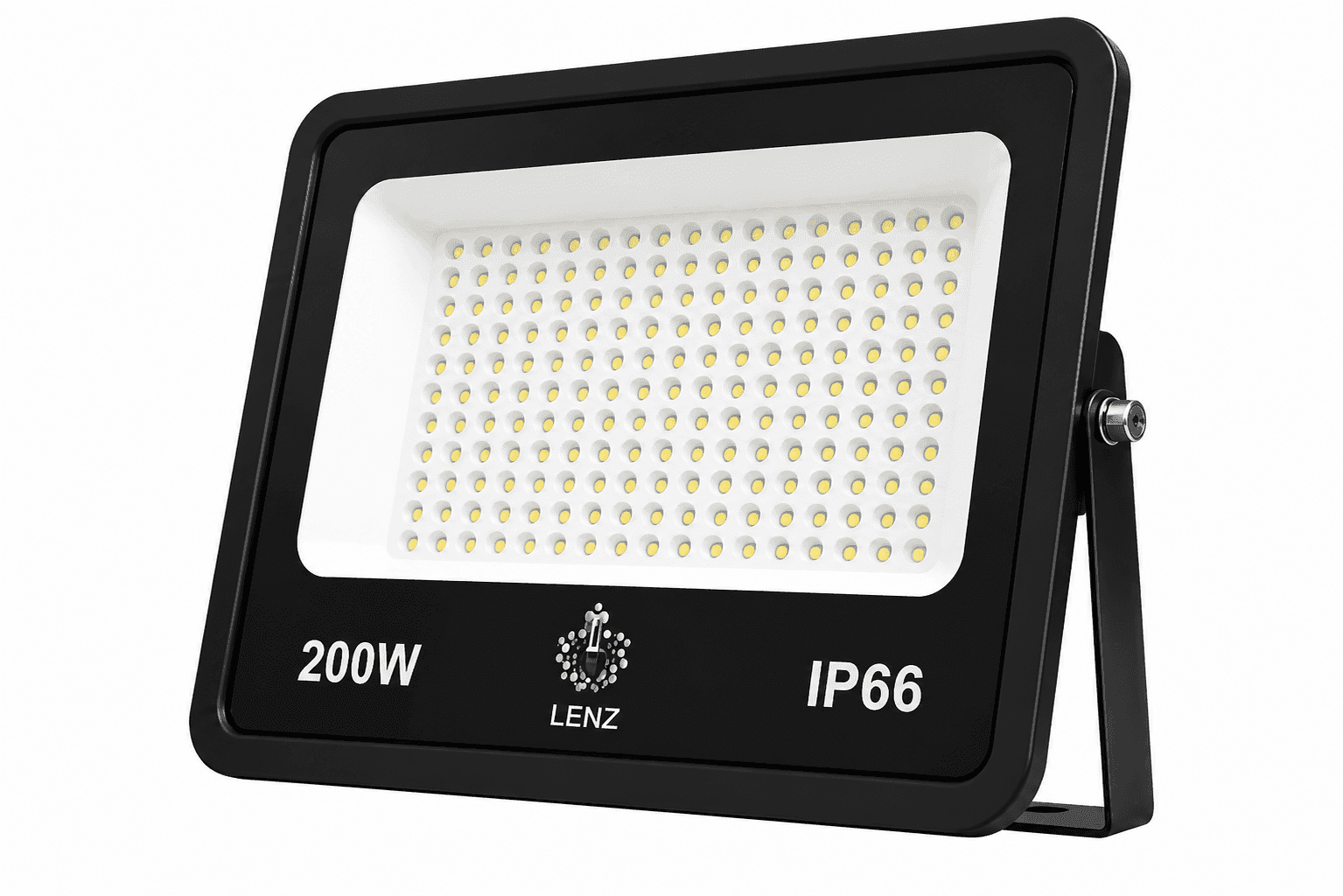 LED Flood Light 220V Daylight 200W IP67 (Slim)Black LENZ