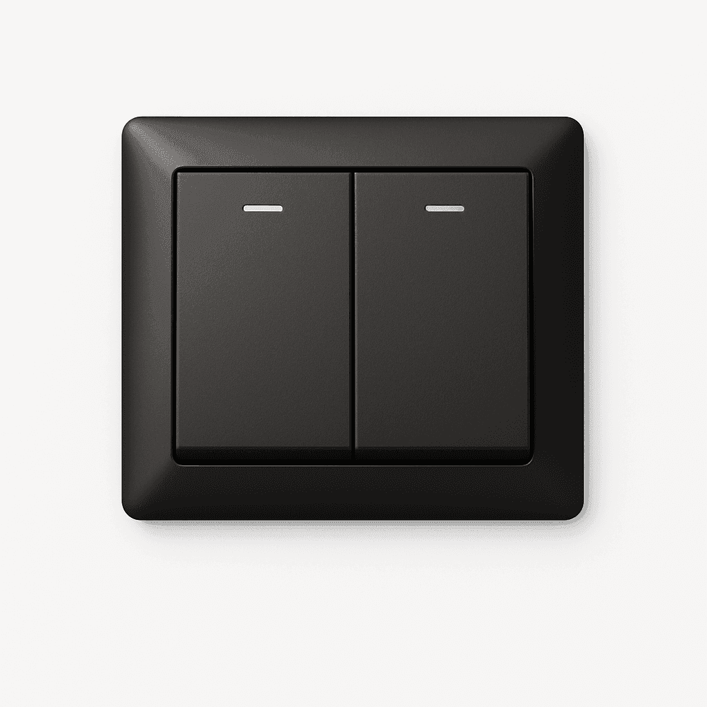 Switch outlet 2 Gang 1 Way - 13A (Black)