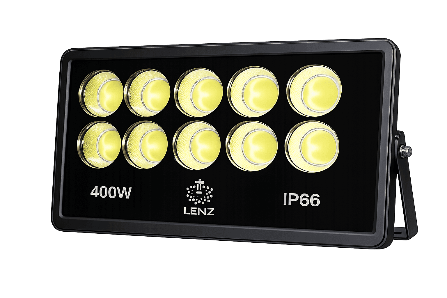 LED Flood Light 220V Daylight 400W IP67 (Slim)Black LENZ