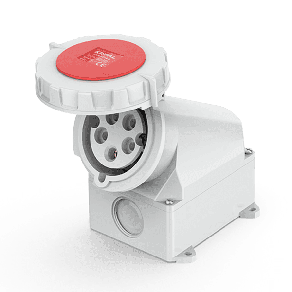 Surface Mounted Industrial Socket Outlet  32A 5P 400V IP67 6H UKS-F256-6 Kripal