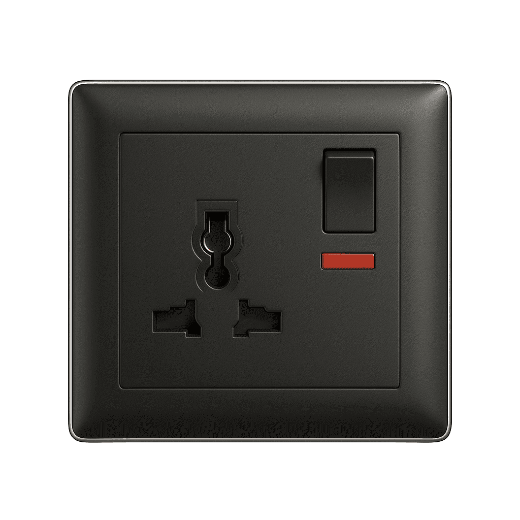 Socket Switch Single - 13A (Black)