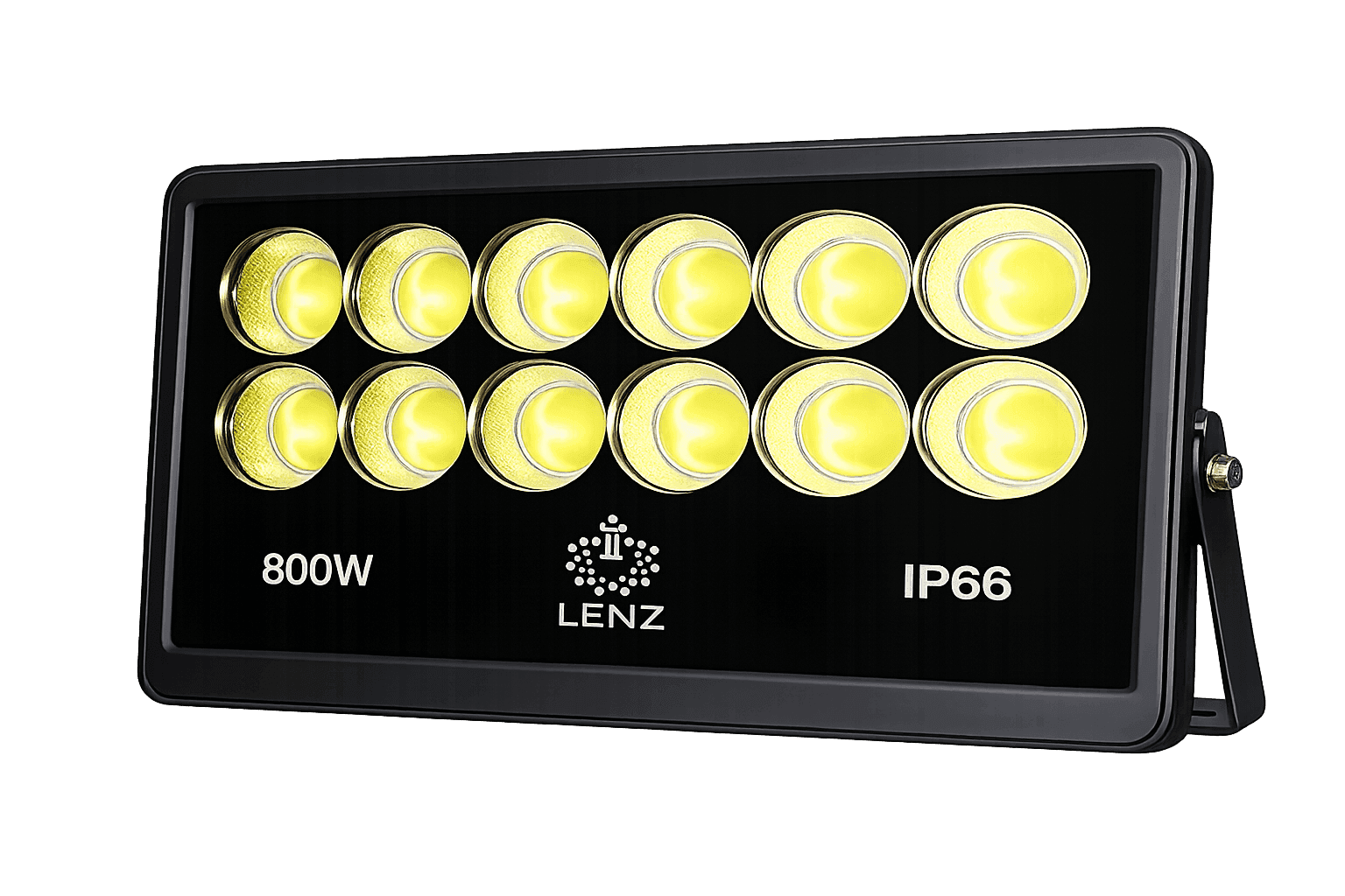 LED Flood Light 220V Daylight 800W IP67 (Slim)Black  LENZ