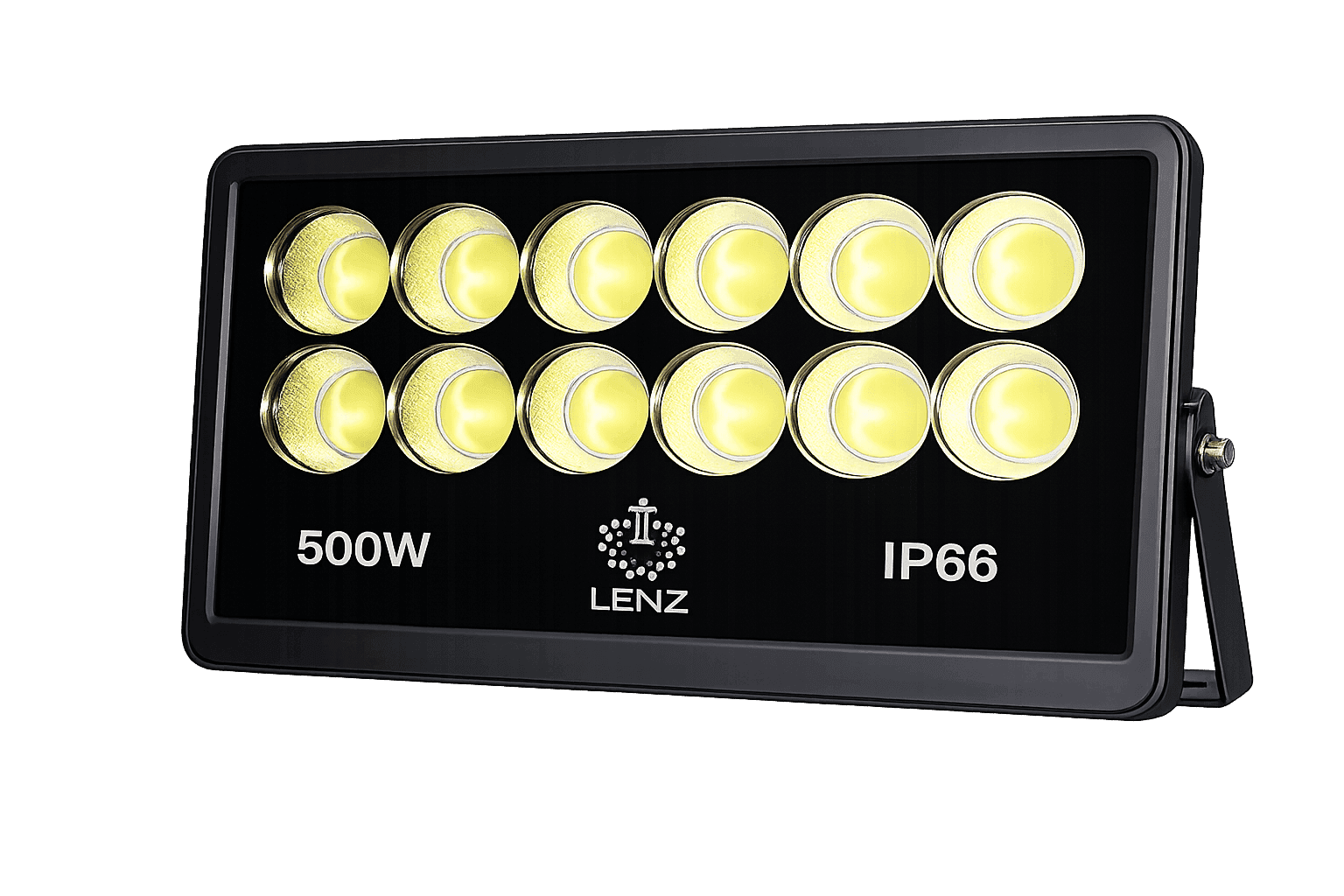 LED Flood Light 220V Daylight 500W IP67 (Slim)Black LENZ