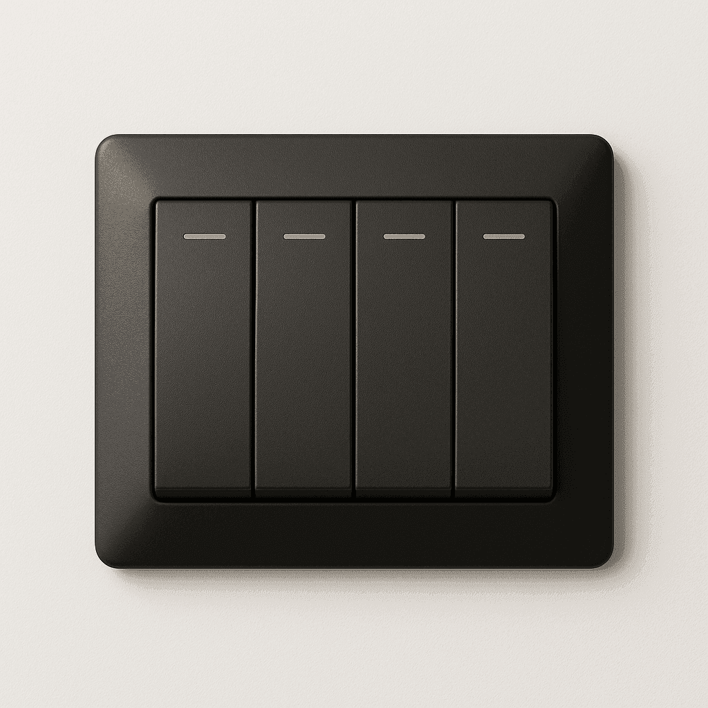 Switch outlet 4 Gang 1 Way - 13A (Black)
